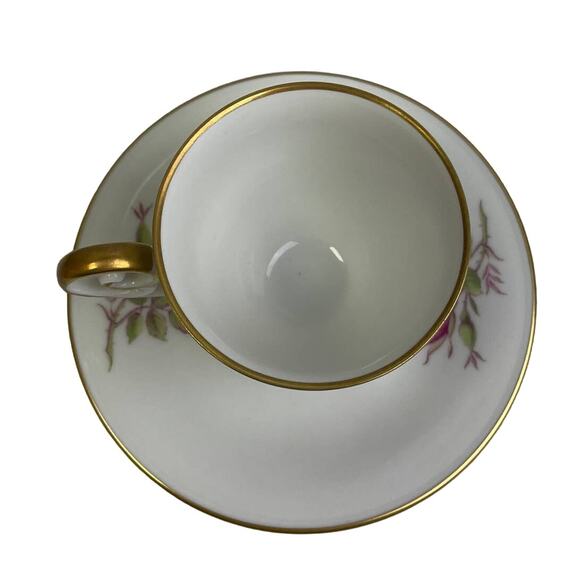 Vintage Hackefors Porslin Sweden Rosebud Saucer Cup Porcelain Teacup Set - Picture 2 of 6